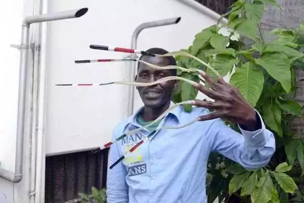 Photos: Meet John Waweru, Kenyan Man With The Longest Nails In Africa; See How Much He Makes Daily! 